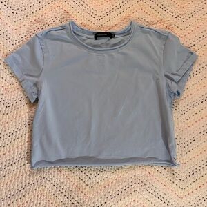 Amazon Pale Blue Cropped Crew Tee